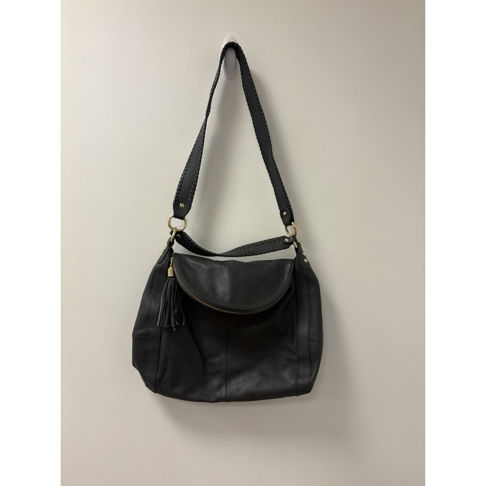 Onna Ehrlich Large Dark Grey Shlder/crosbdy Pebbled Leather Handbag.Cnd Is V Gd.